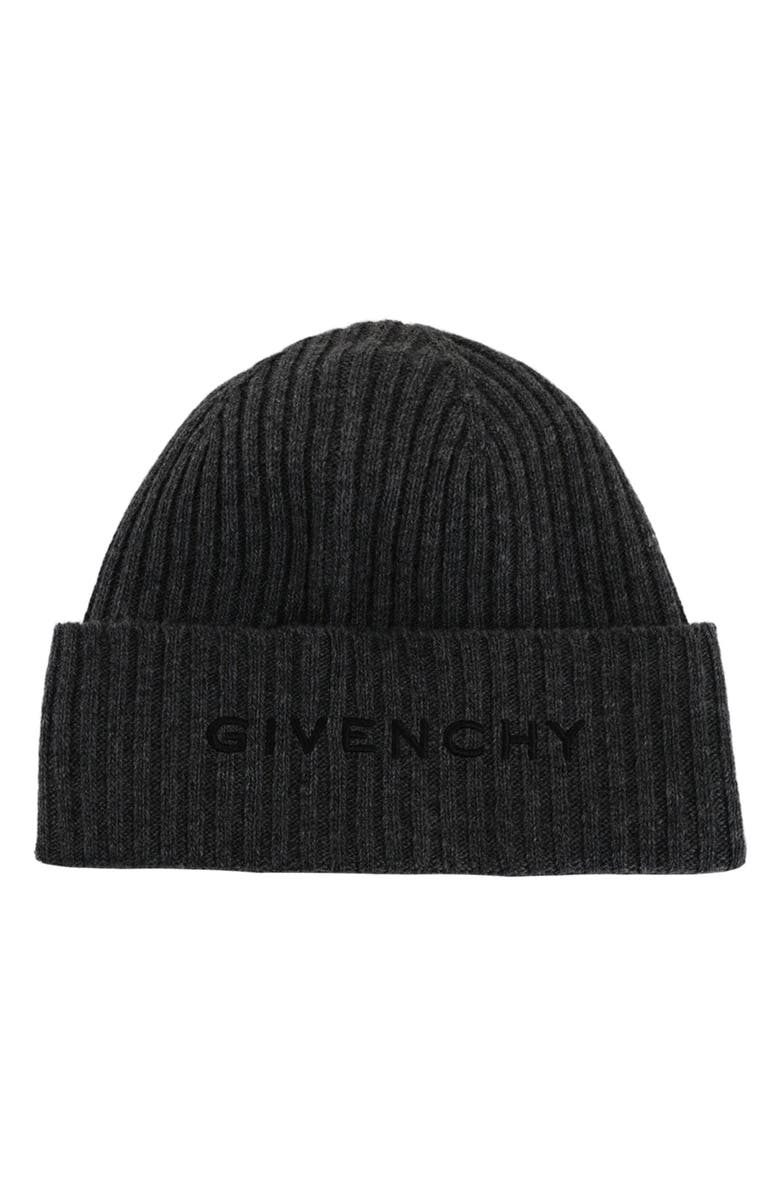 Givenchy 4G Logo Wool & Cashmere Beanie, Main, color, Grey Black