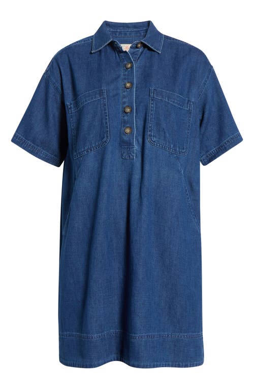 Marine Layer Liza Denim Minidress In Blue
