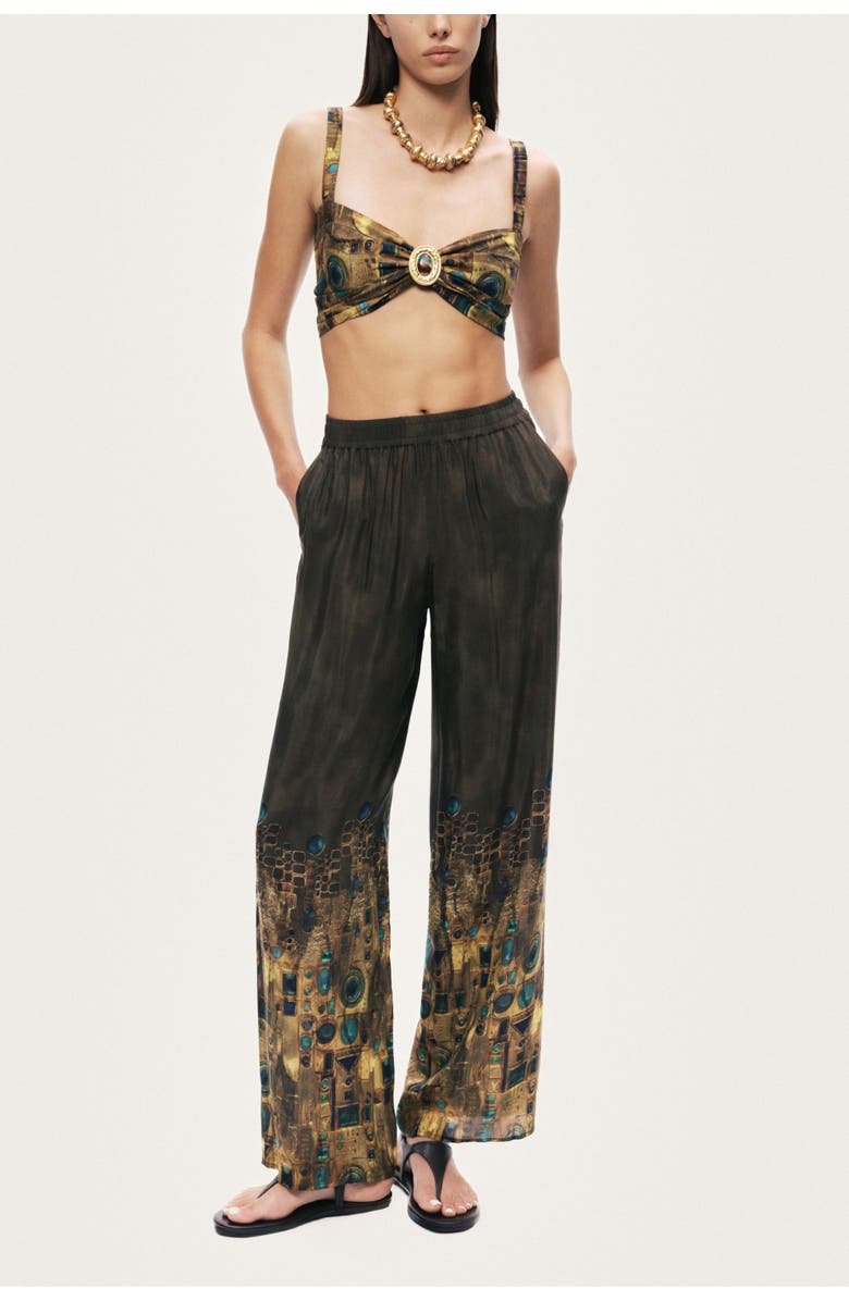 Nocturne Printed Ring Detail Crop Top, Alternate, color, Multi-Colored