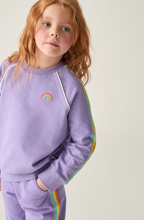 LITTLE BIRD LITTLE BIRD KIDS' RAINBOW STRIPE SWEATSHIRT & JOGGERS SET