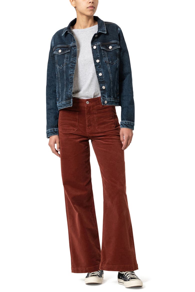 Paloma Marine Patch Pocket High Waist Wide Leg Corduroy Pants, Alternate, color, ANDORRA CORD