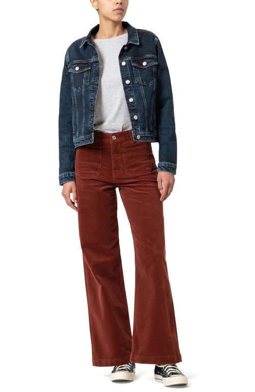 Mavi Jeans Paloma Marine Patch Pocket High Waist Wide Leg Corduroy Pants In Brown