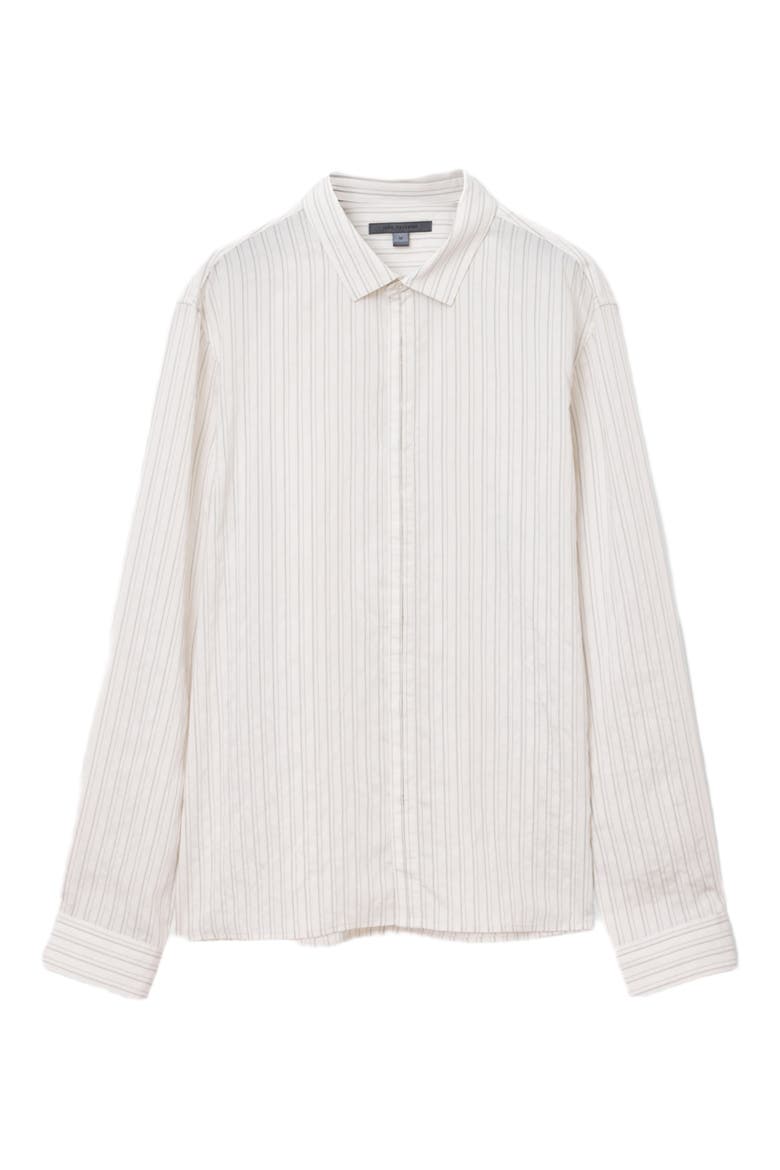 Hickory Stripe Button-Up Shirt, Alternate, color, BLACK/ WHITE