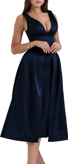 Paloma Plunge Neck Sleeveless Midi Dress