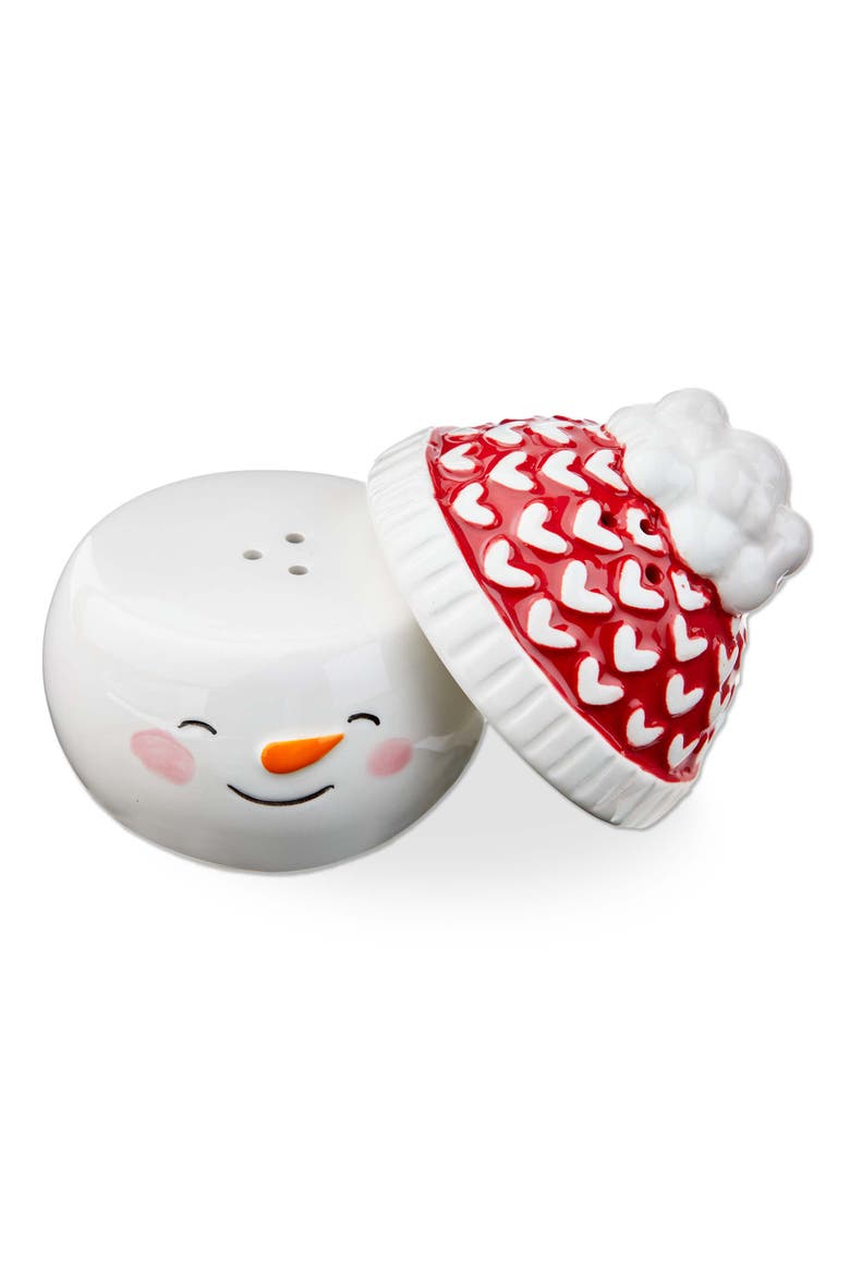 Multicolor Ceramic Snowman Salt and Pepper Shakers Set, Main, color, Multicolored