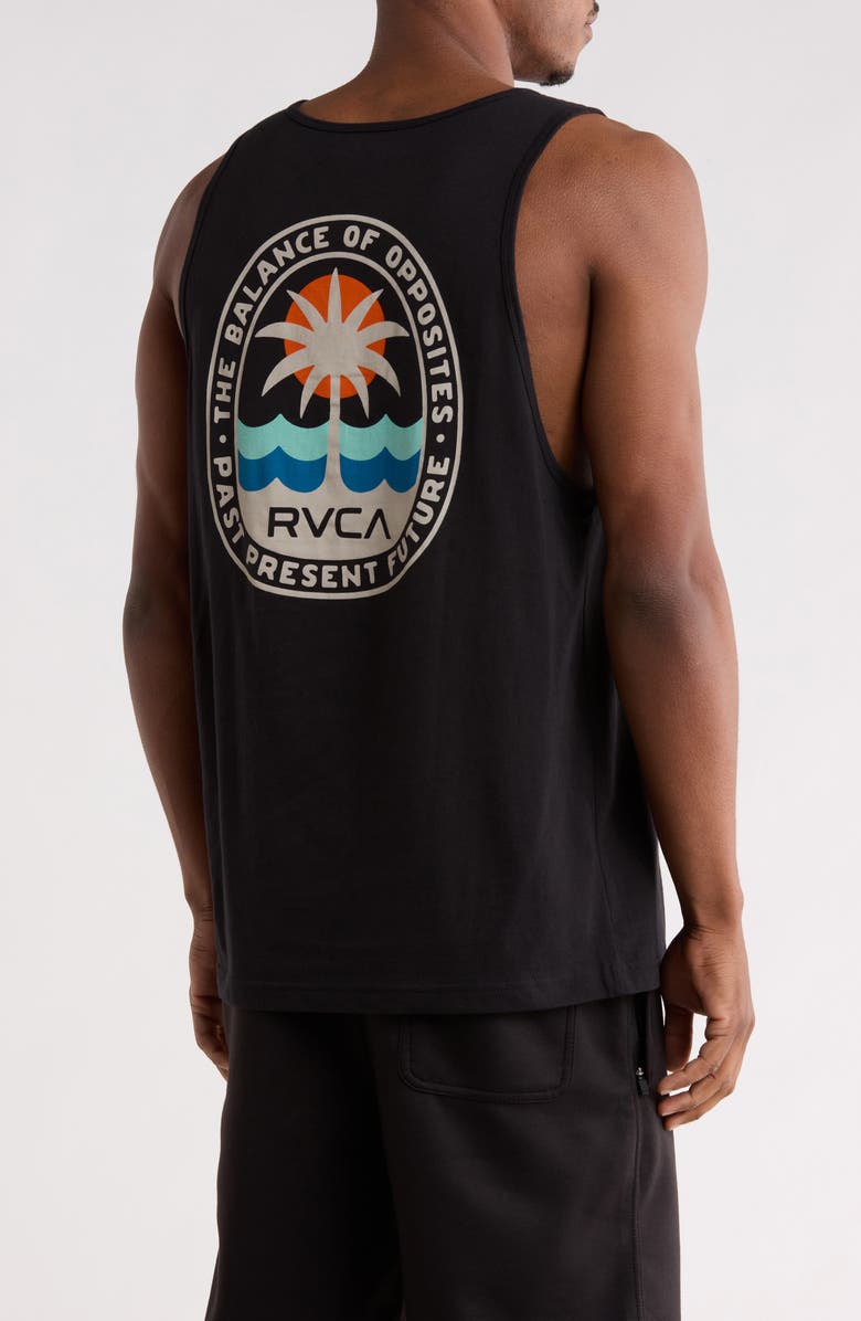 RVCA Palm Patch Tank, Alternate, color, Black
