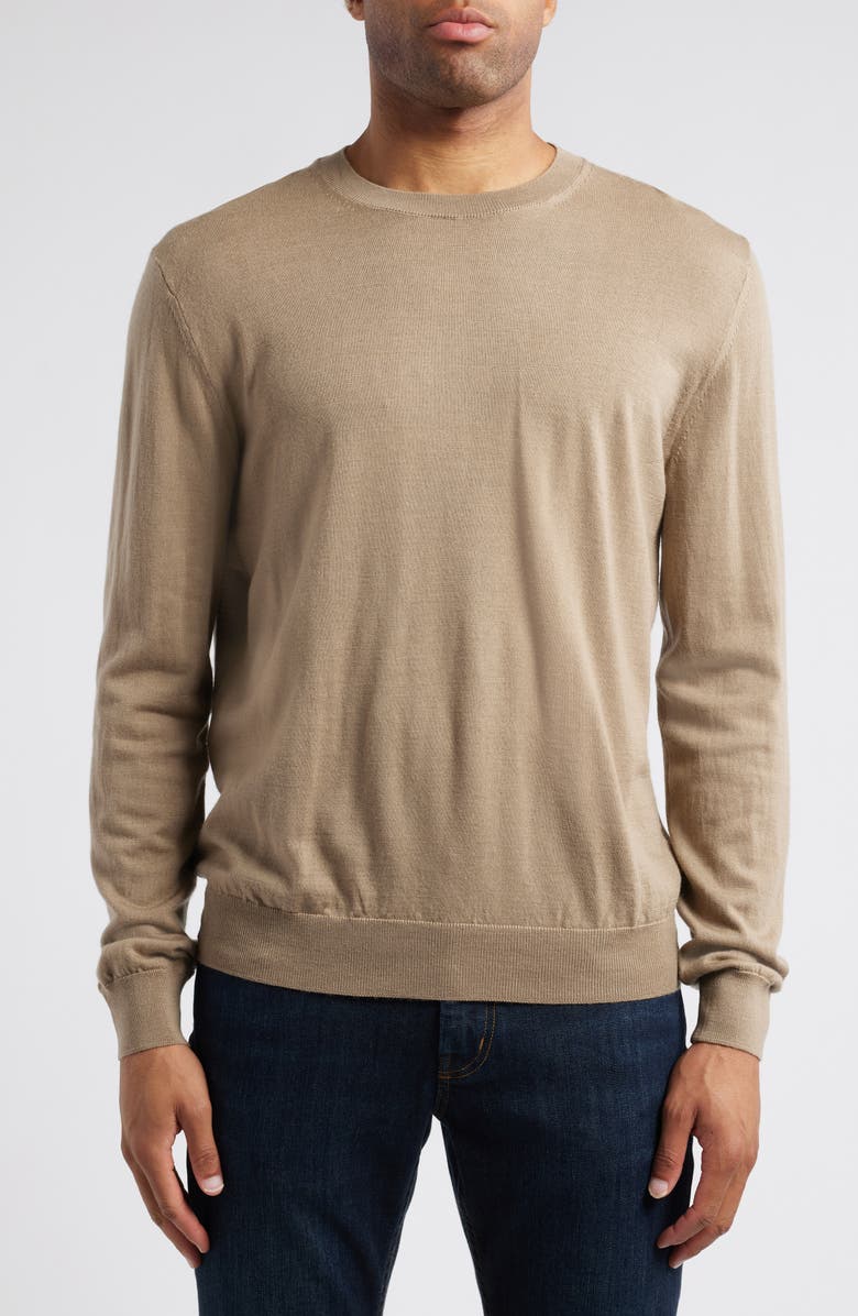 MANGO Crewneck Wool Sweater, Main, color, Sand