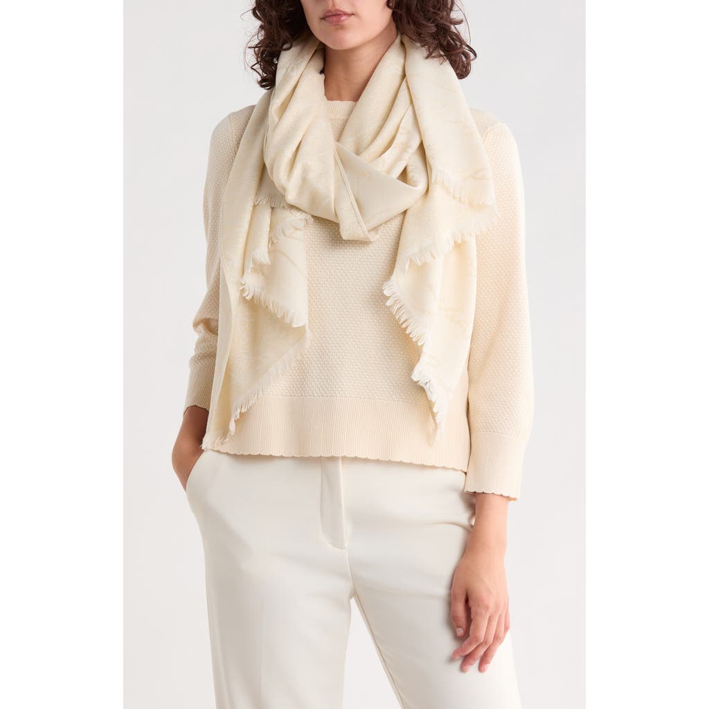 KARL LAGERFELD PARIS Metallic Pashmina in Eggshell at Nordstrom Rack