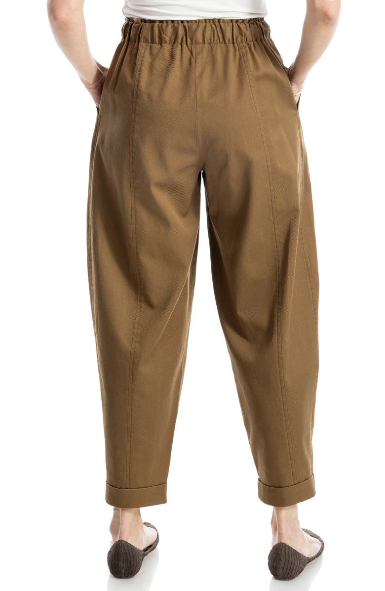 MAX STUDIO Belted Pique Barrel Leg Pants, Alternate, color, Peat