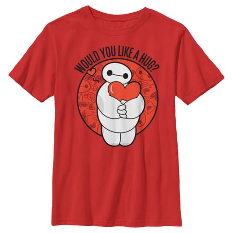 Boy's Big Hero 6 Valentine's Baymax Likes Hugs  Graphic T-Shirt