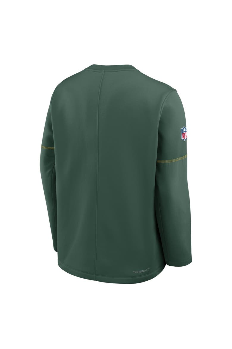 Men's Nike Green Green Bay Packers Sideline Coaches Team Present Midweight Therma-FIT Sweatshirt, Alternate, color, Green