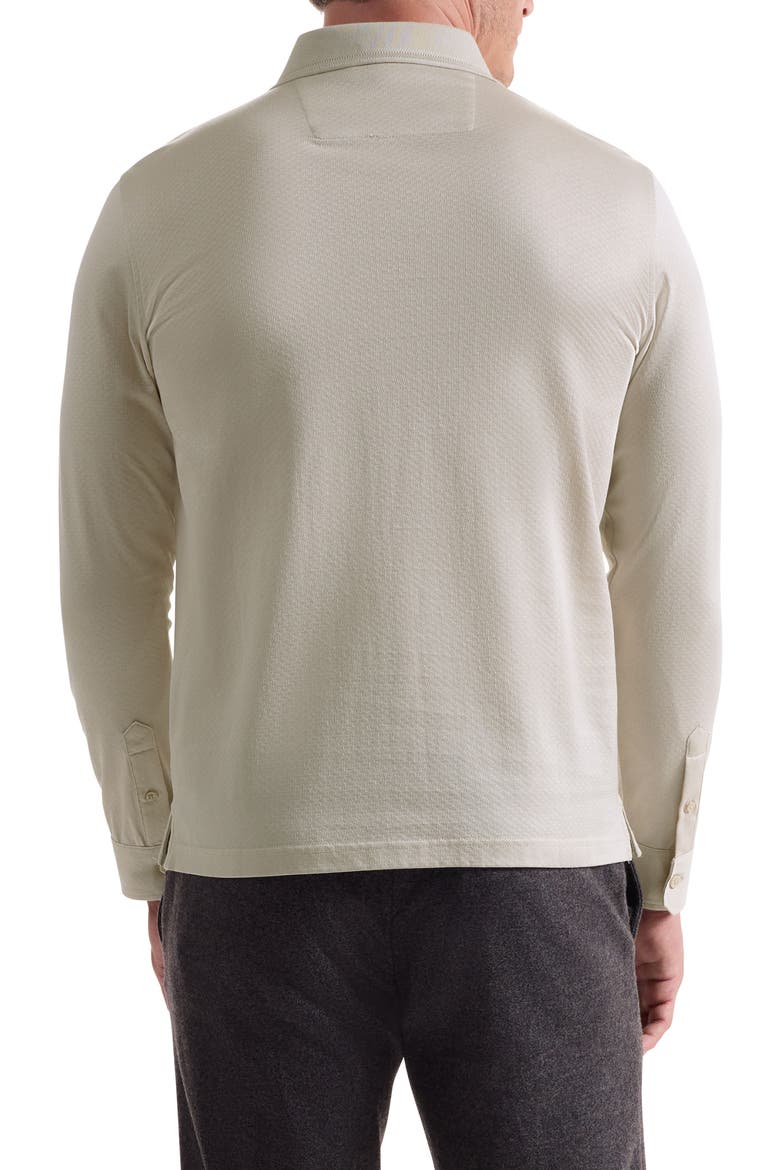 Mercerized Cotton Long Sleeve Polo, Alternate, color, LIMESTONE