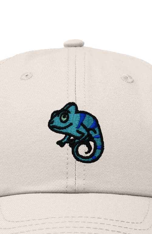Dalix Chameleon Embroidered Dad Hat In Beige