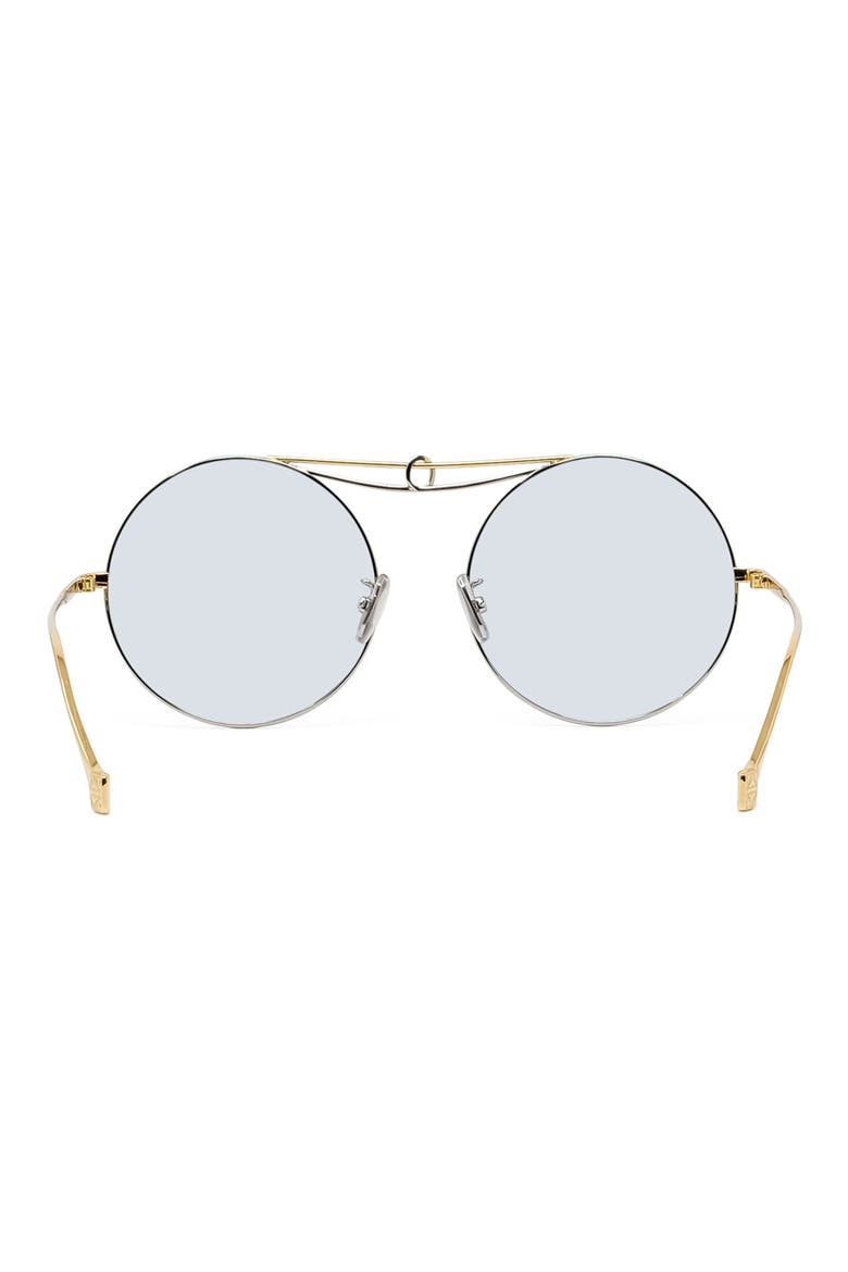 56mm Round Sunglasses, Alternate, color, SHINY PALLADIUM/ BLUE