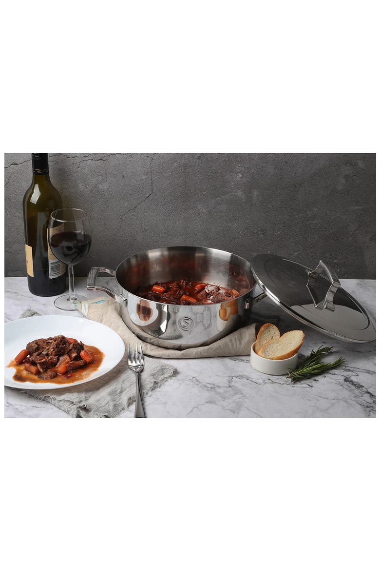 SELECTS 4 qt. 25cm Chef's Pan with Stainless Steel Cover, Alternate, color, STAINLESS STEEL