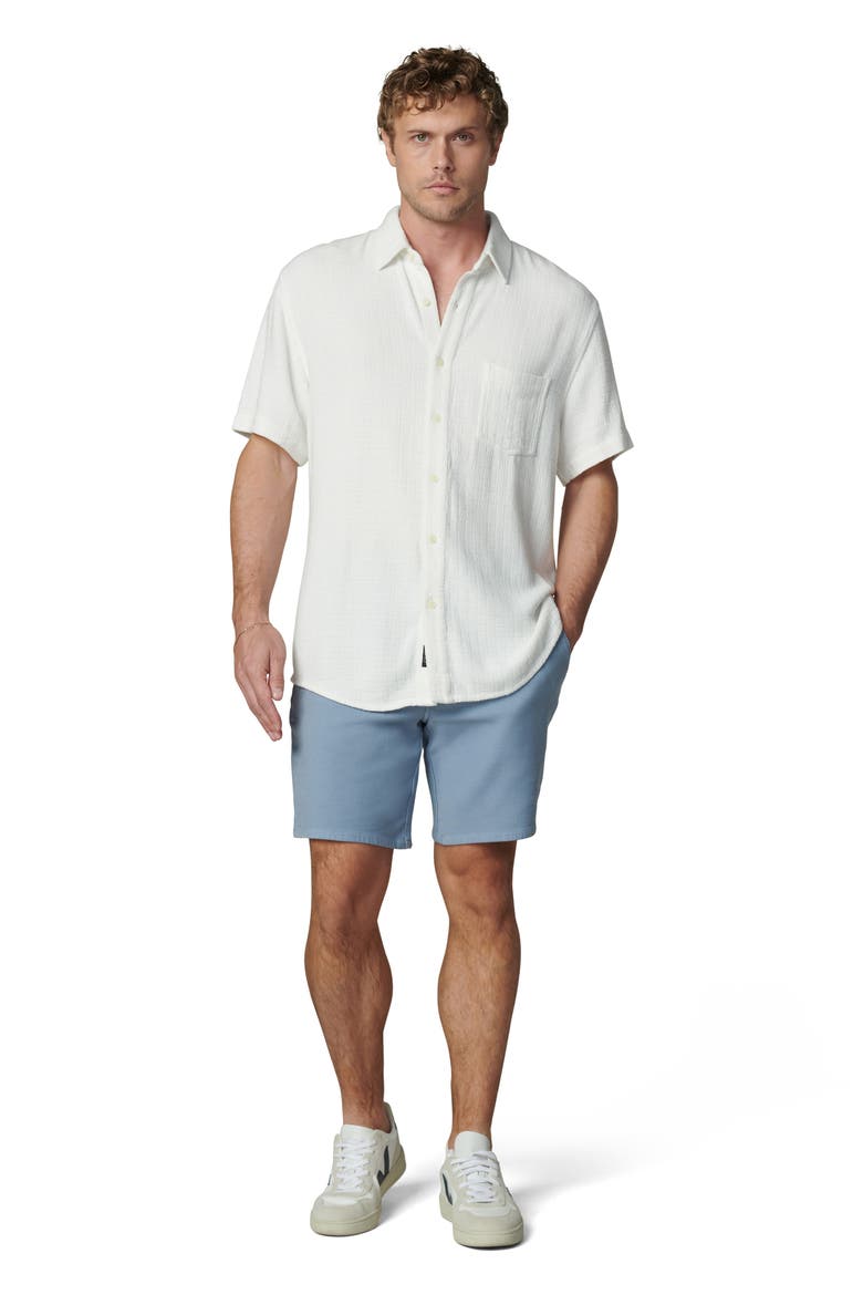 Scott Short Sleeve Linen Blend Button-Up Shirt, Alternate, color, WHITE DOBBY