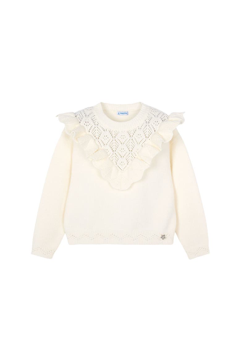 Openwork Knit Sweater, Main, color, Cream