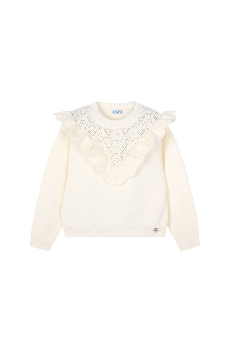 Mayoral Openwork Knit Sweater, Main, color, Cream