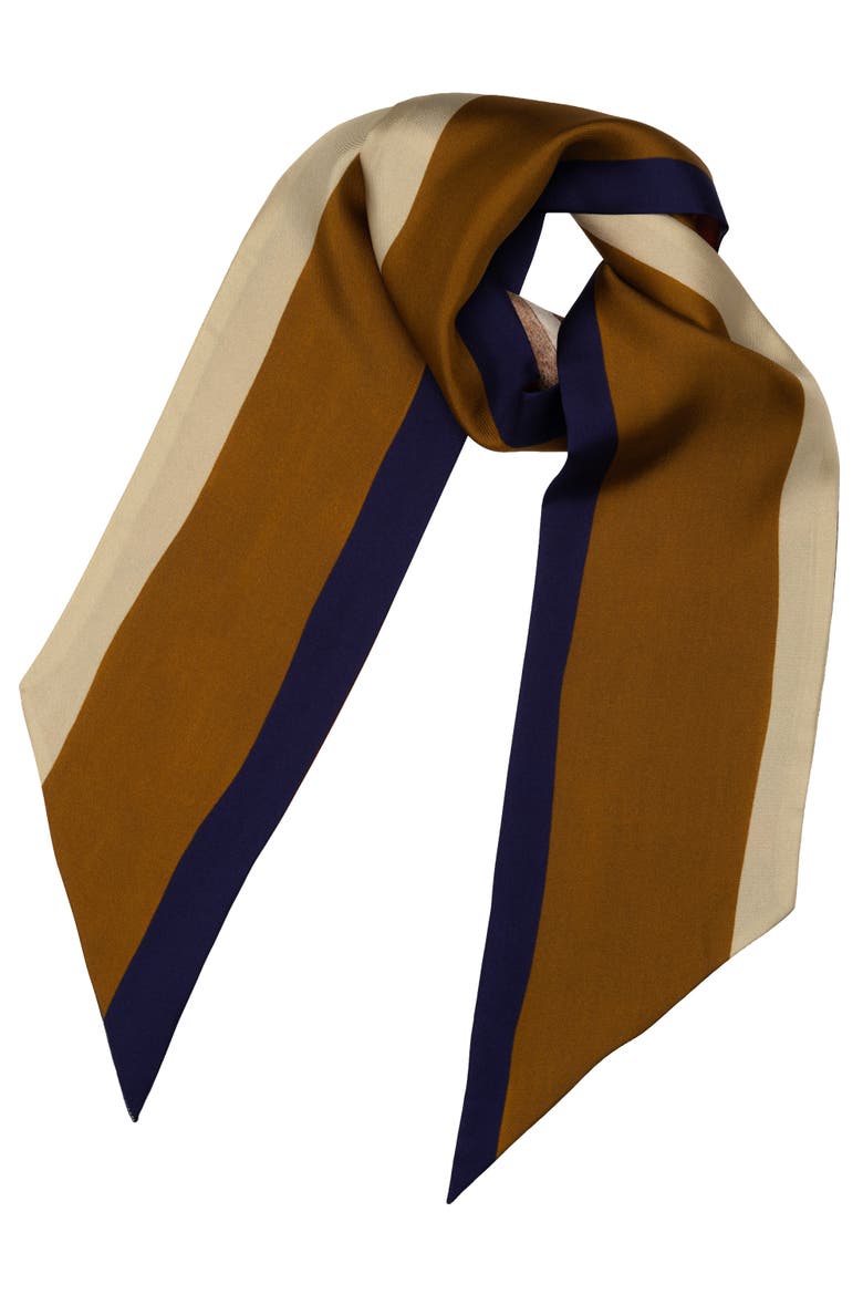 Lia - Skinny Silk Scarf, Main, color, Bronze & Indigo