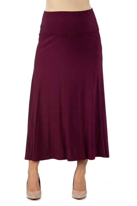 Maternity Elastic Waist Maxi Skirt