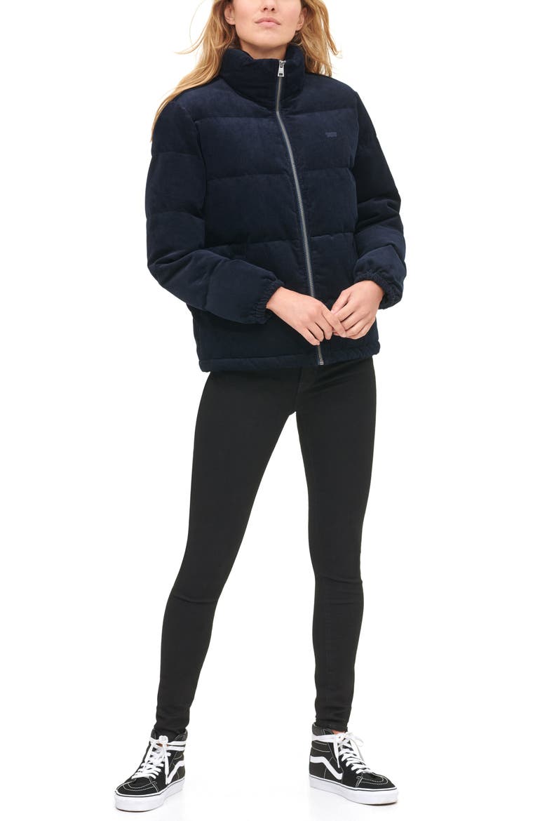 Levi's® Corduroy Puffer Jacket, Alternate, color, NAVY