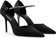 MANGO Strappy Heeled Pump with Rhinestones