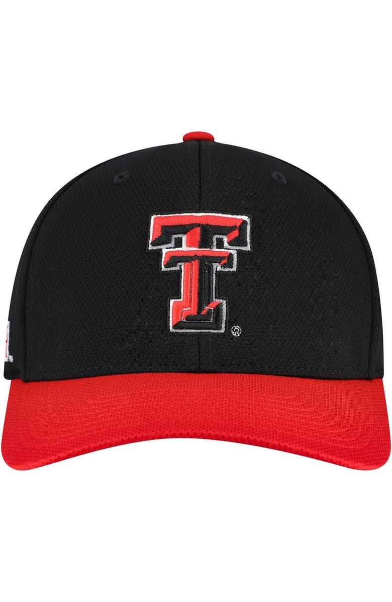 TOP OF THE WORLD Men's Top of the World Black/Red Texas Tech Red Raiders Reflex Two-Tone Flex Hat, Alternate, color, Black