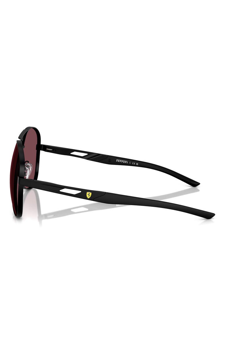 Scuderia Ferrari 60mm Mirrored Pilot Sunglasses, Alternate, color, Matte Black