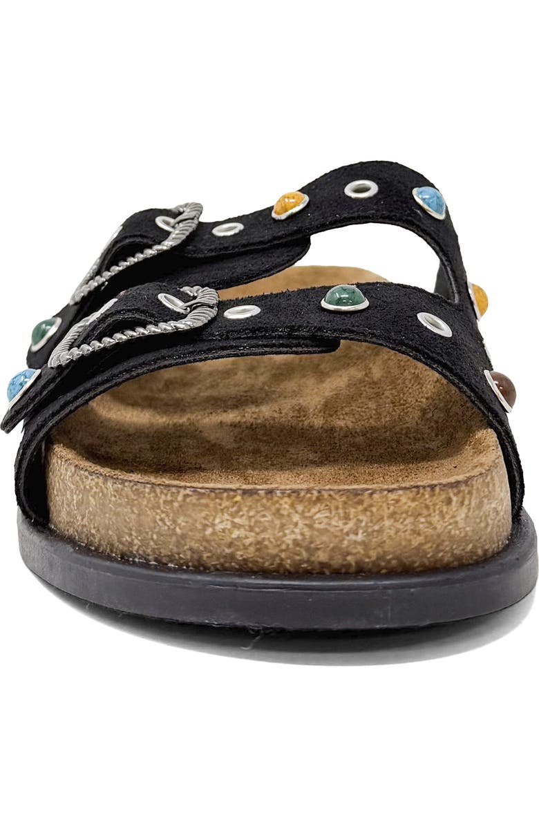 SHUSHOP Bloom Slide Sandal, Alternate, color, Black