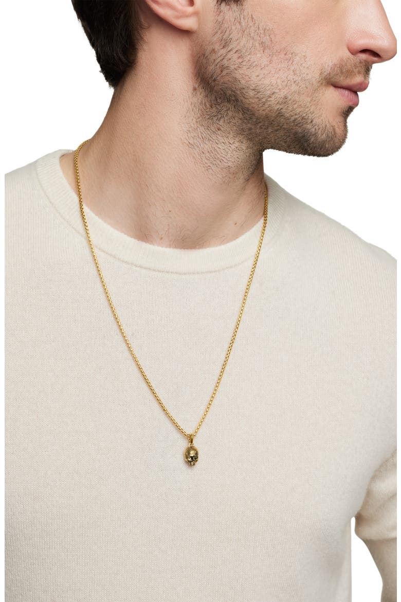 Men's Memento Mori 18K Gold Skull Amulet, Alternate, color, GOLD