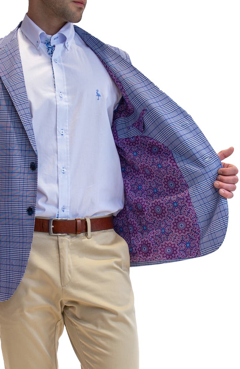 TailorByrd Textured Plaid Sport Coat, Alternate, color, Royal
