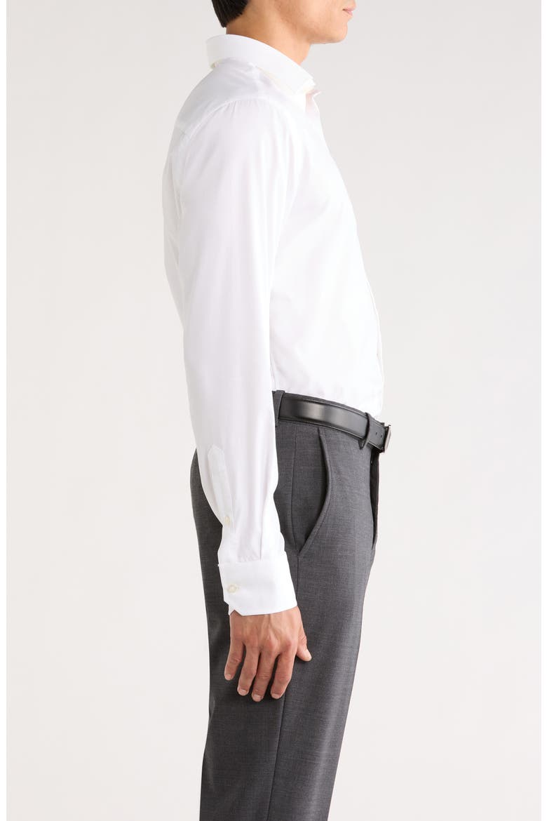 Dream White Cotton Stretch Twill Dress Shirt, Alternate, color, WHITE