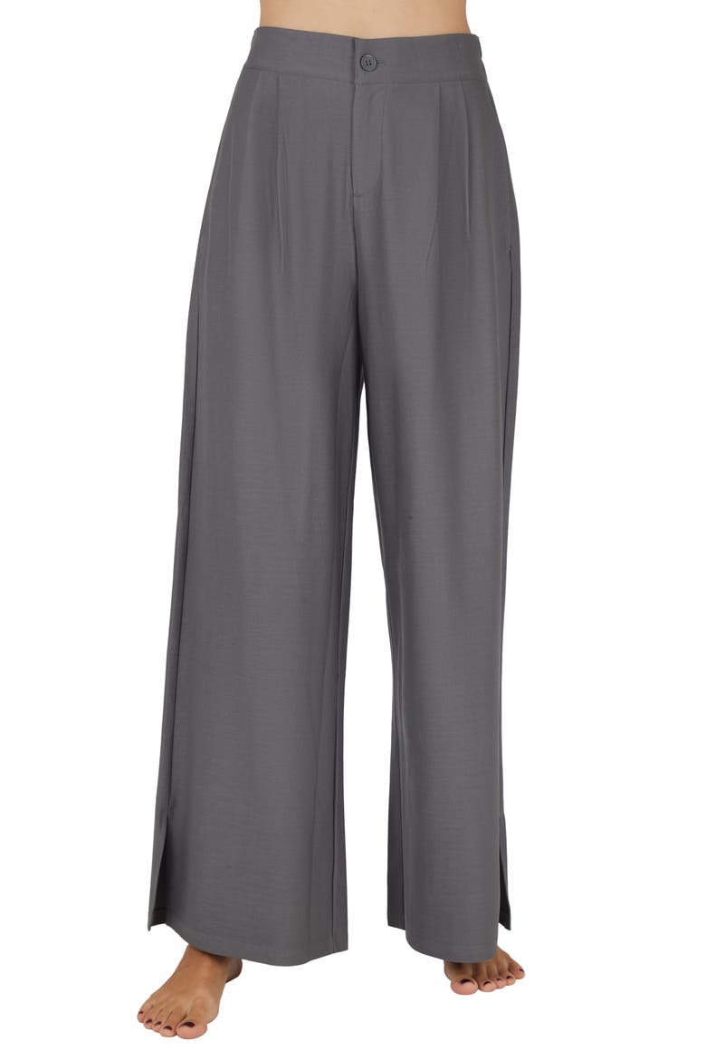 Fifth Ave Wide Leg Stretch Pants, Main, color, CHARCOAL