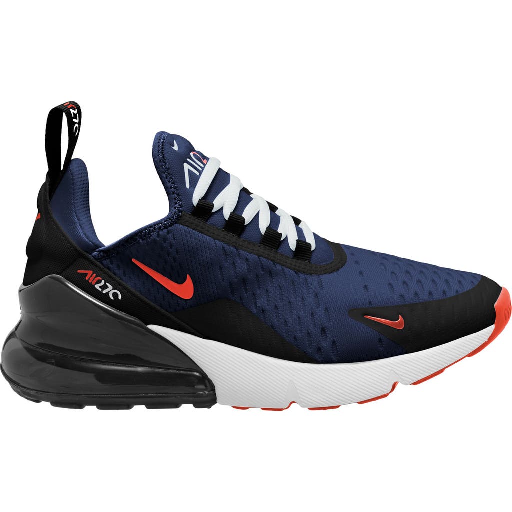 Nike Kids' Air Max 270 Sneaker In Midnight Navy/red/black
