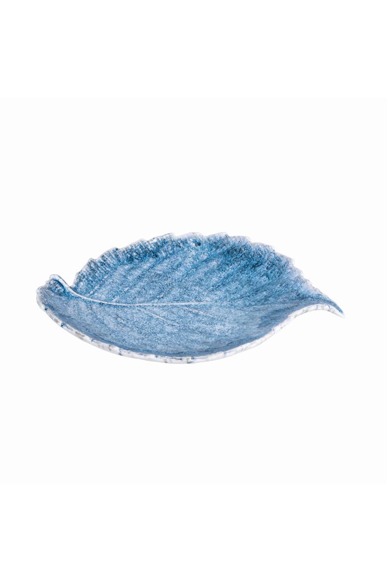 Blue Large Leaf Plate, Alternate, color, Blue