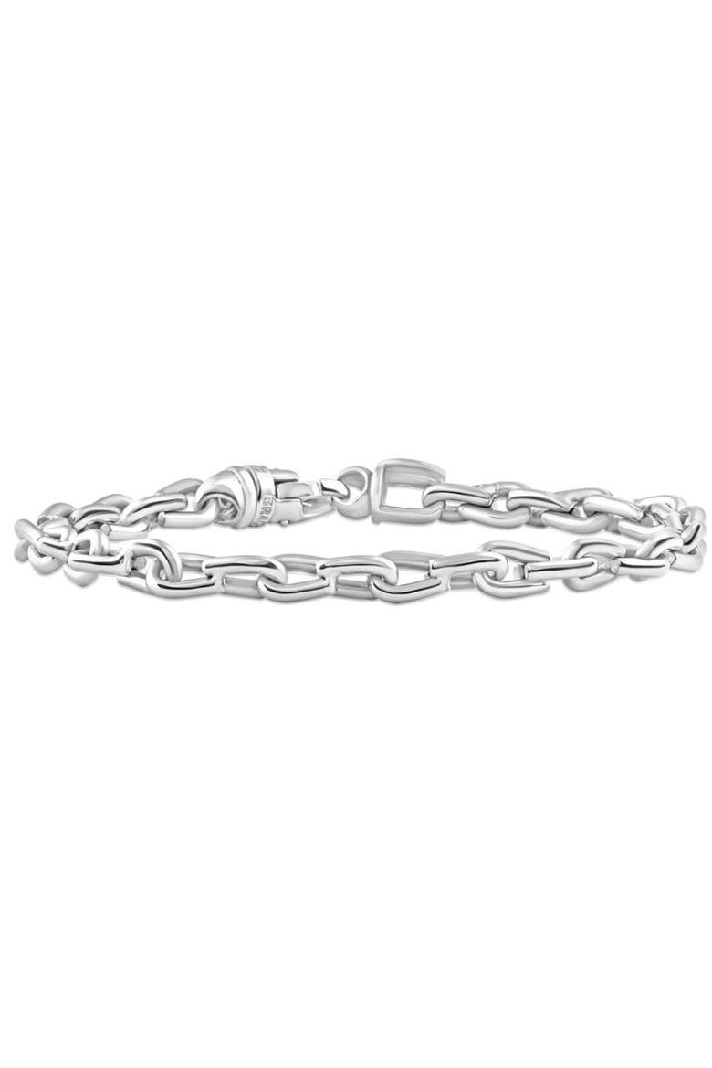 Men's Polished Steel Clasp 6mm Thin Oval Flexible Link  8.5 " Bracelet, Main, color, Stainless Steel