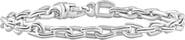 Bliss Diamond Men's Polished Steel Clasp 6mm Thin Oval Flexible Link 8.5 " Bracelet