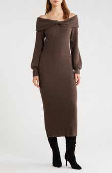 ASTR the Label Tilde Long Sleeve Rib Sweater Dress