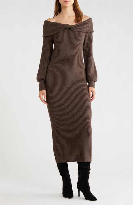 ASTR the Label Tilde Long Sleeve Rib Sweater Dress