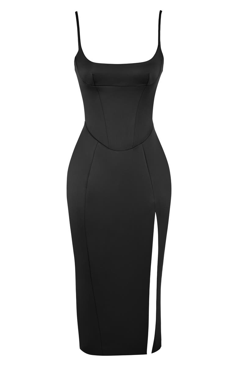 HOUSE OF CB Casimira Satin Corset Midi Dress, Alternate, color,