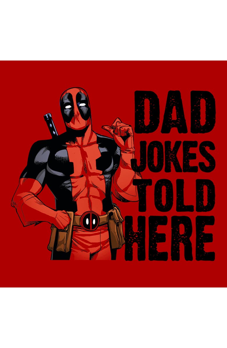 Marvel: Deadpool Men's Marvel Deadpool Dad Jokes Told Here Graphic T-Shirt, Alternate, color, Red