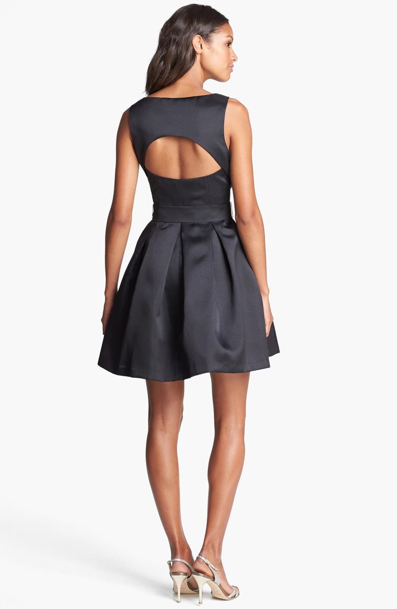 Isaac Mizrahi New York Mikado Fit & Flare Dress, Alternate, color,