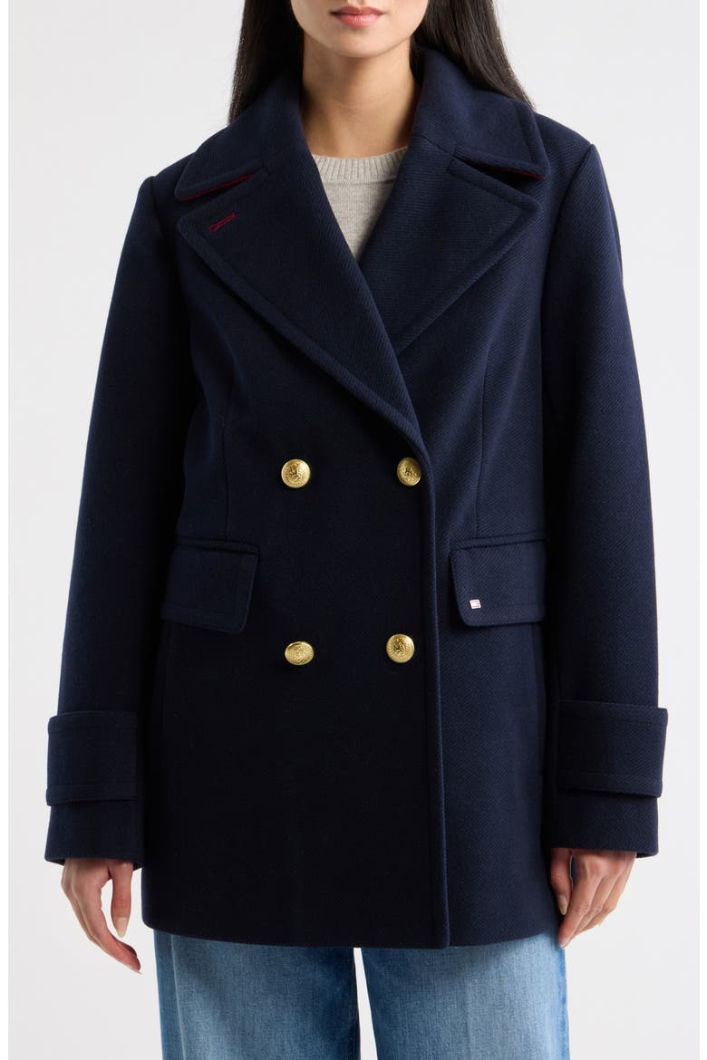 Twill Peacoat, Main, color, NAVY