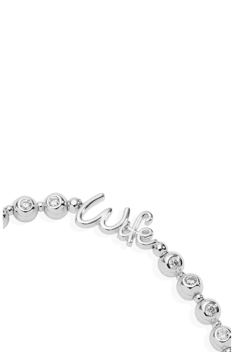 Wife Elongated Crystal Stretch Bracelet, Alternate, color, Silver