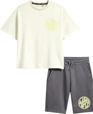 smALLSAINTS by ALLSAINTS Kids' Distortion Graphic T-Shirt & Drawstring Shorts Set