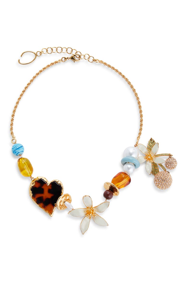 Orange Blossom Charm Necklace, Main, color, MULTI