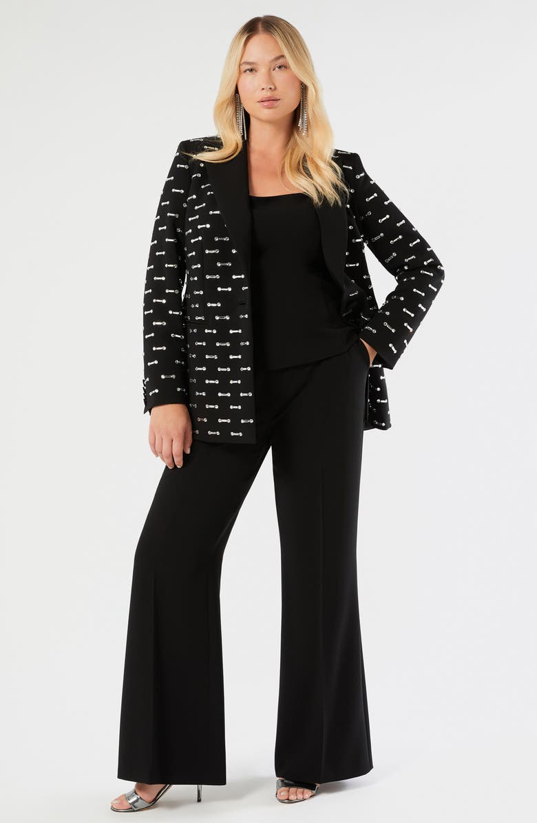 Marina Rinaldi Mecsmalto Rhinestone Detail Jacket, Alternate, color, Black