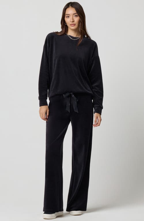 Florence By Mills Crewneck Velour Sweatshirt In Black