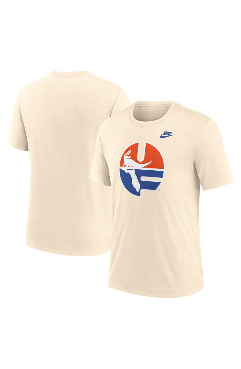 Nike Men's Nike Cream Florida Gators Vault Logo Tri-Blend T-Shirt, Main, color, 