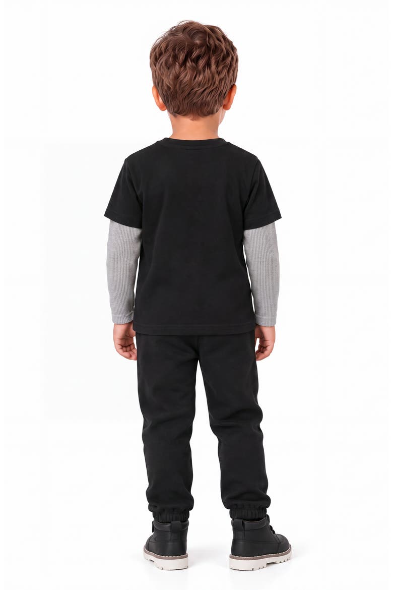 Kids' Dinosaur Halloween Graphic Twofer T-Shirt, Alternate, color, BLACK